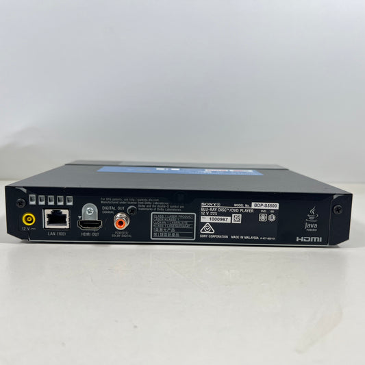 Sony 3D Blu-ray player BDP-S5500 With No Remote