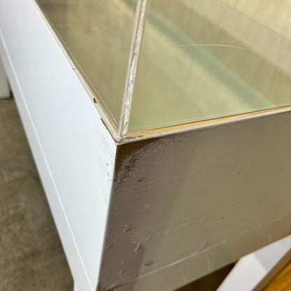 White Display Cabinet with Perspex Case and Two Shelf Options