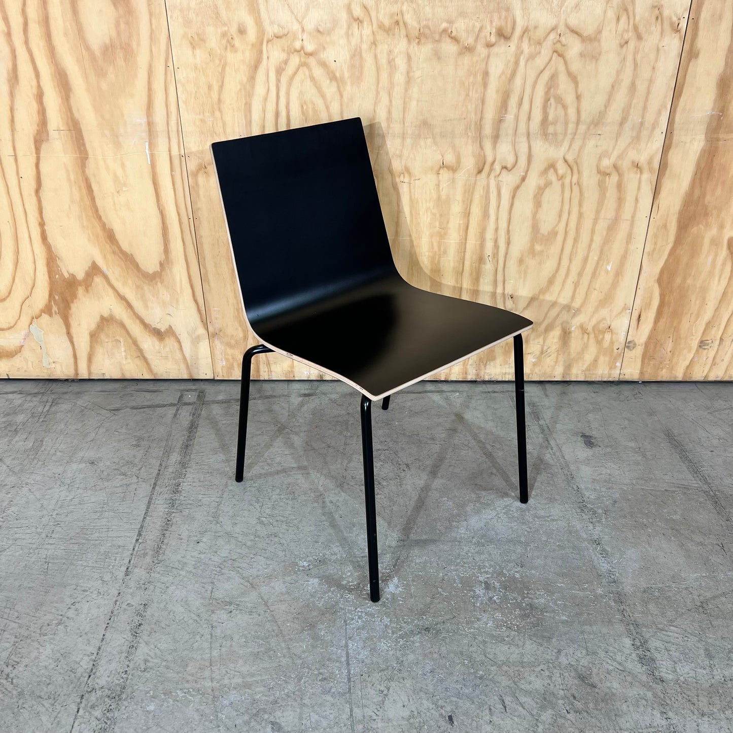Black Plywood Stacking Chair