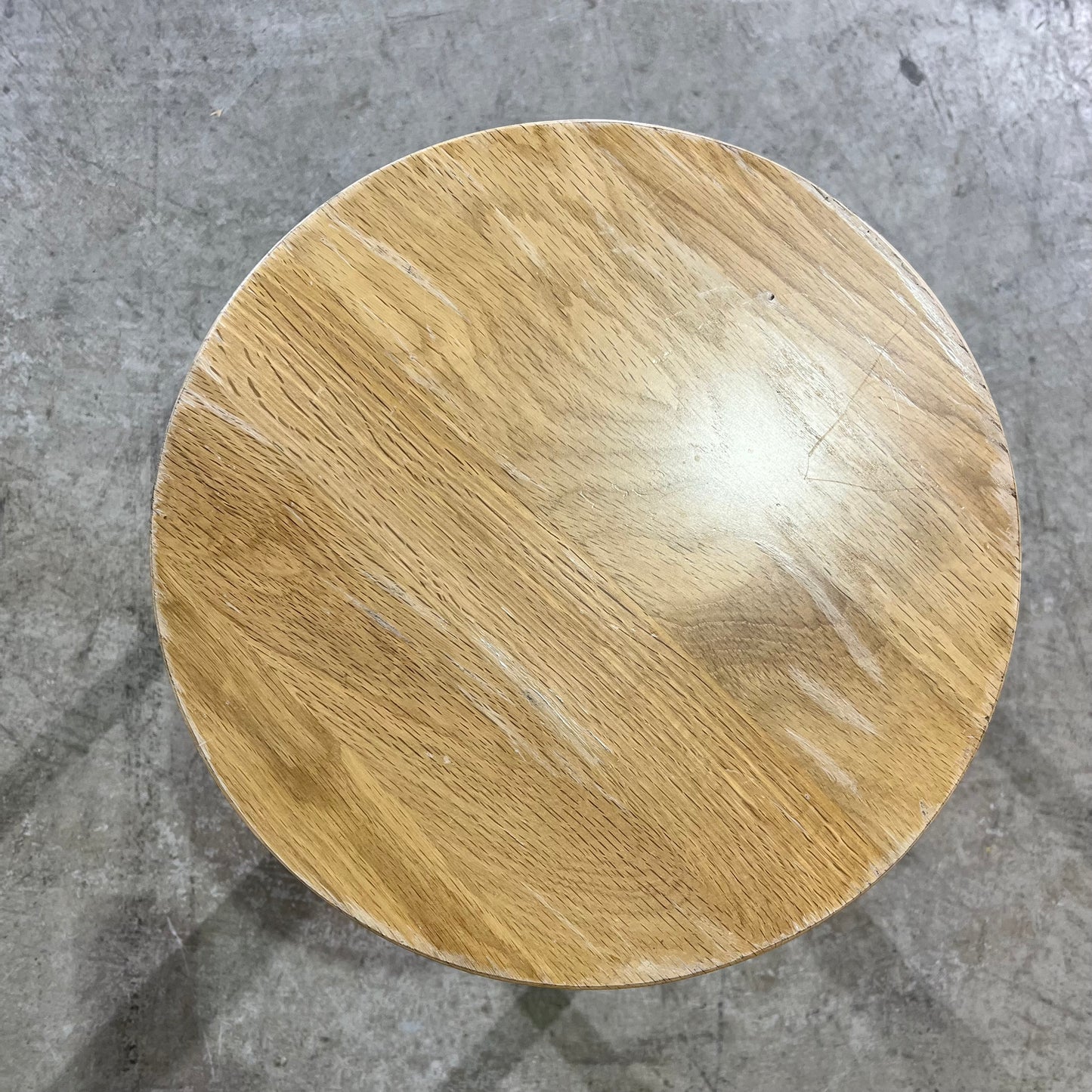 Round Timber Stool with Thin Legs