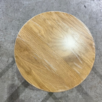 Round Timber Stool with Thin Legs