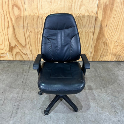Stateline Leather-Look Executive Chair in Black