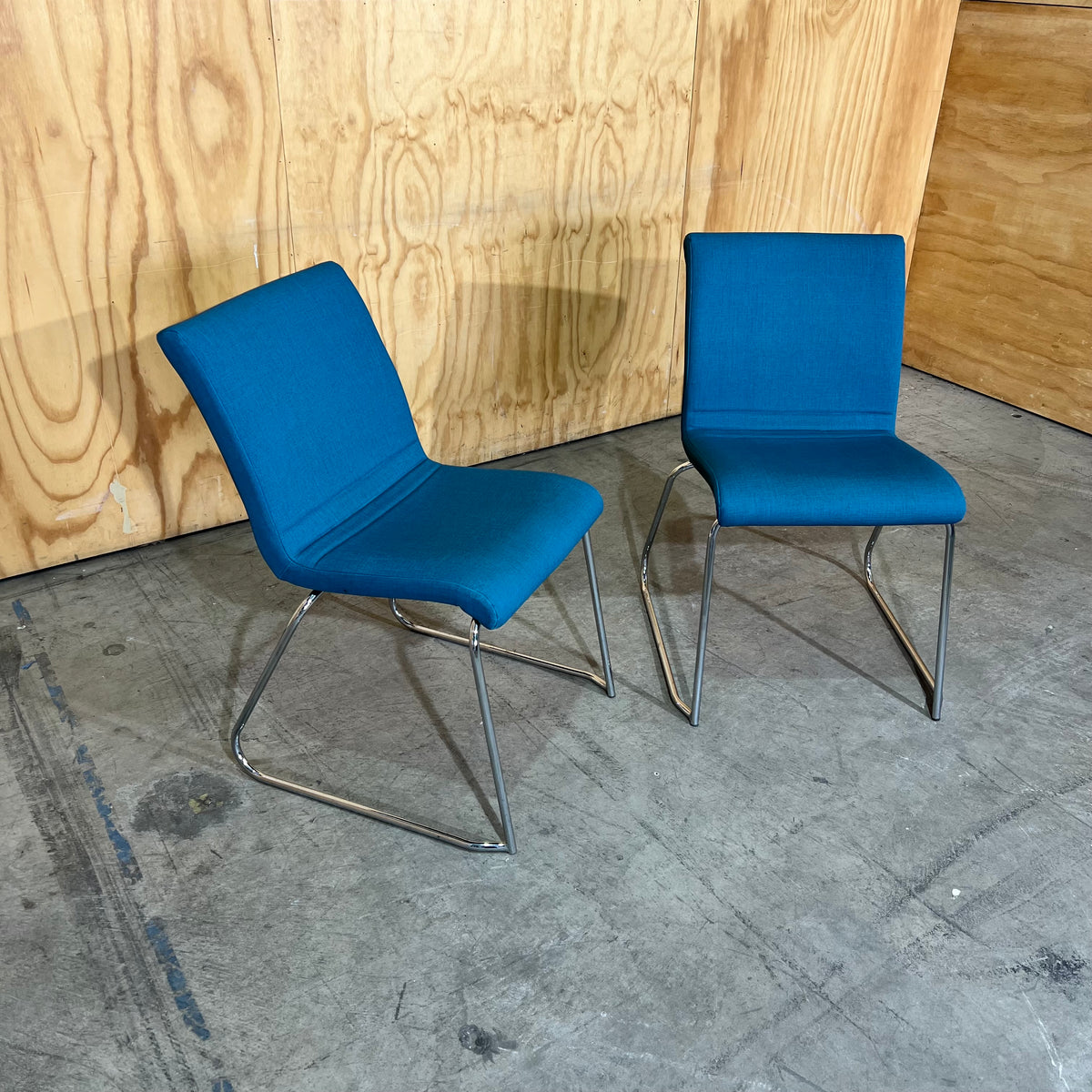 Mark Perry Teal Stackable Sled Chair