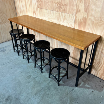 Long Timber Narrow High Bench Table