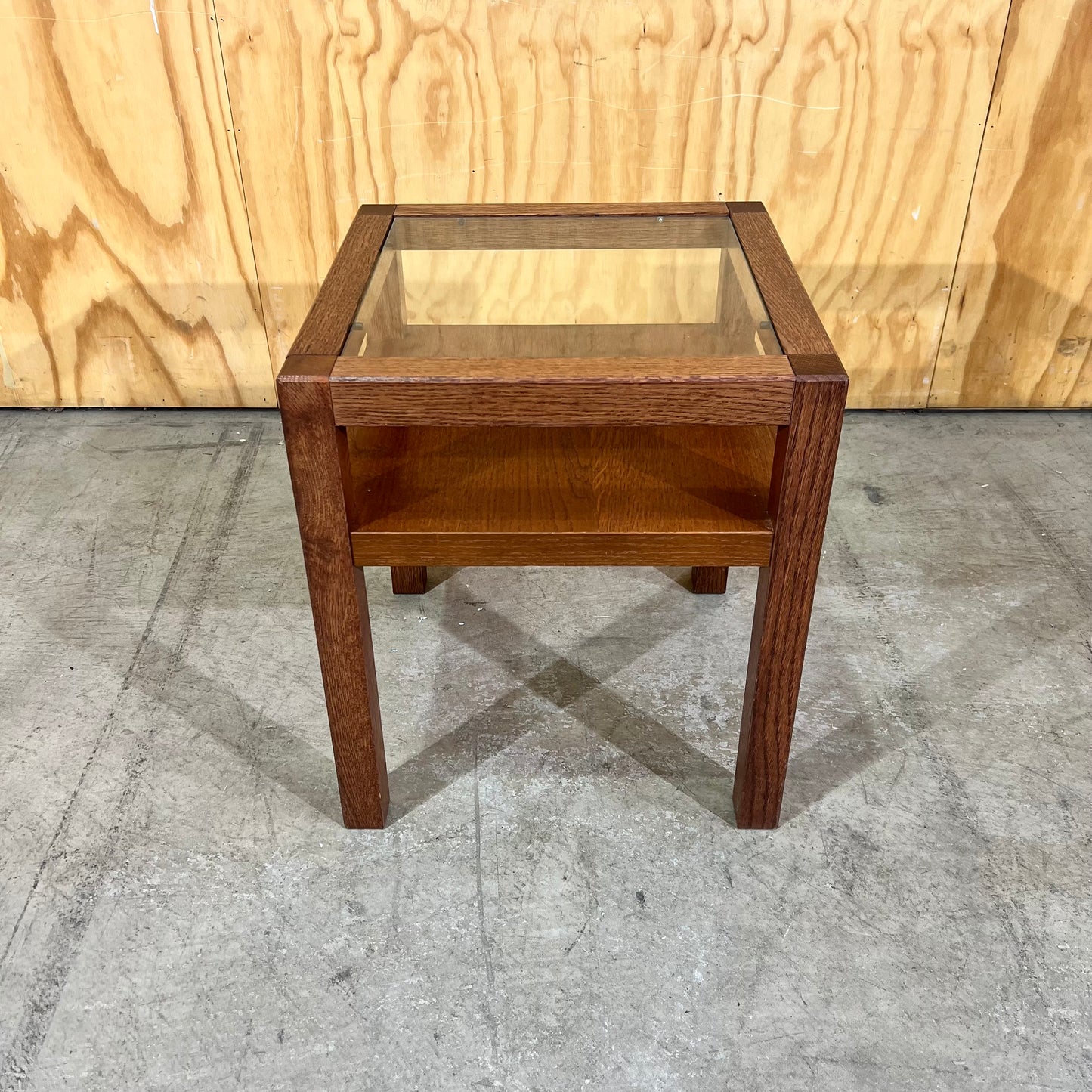 Mid-Century Modern Teak Glass Side Table