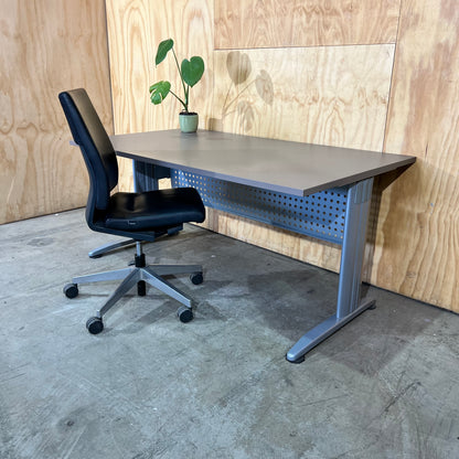 Rapidline Taupe Desk with Modesty Screen