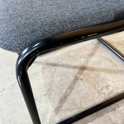 Commercial Upholstered Grey Sled Chair