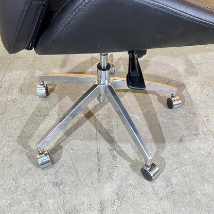 Tall Black Leather executive chair - no arms