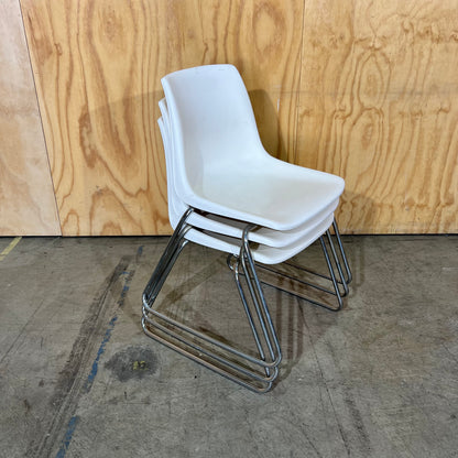 Sebel Hobnob Stacking Sled Chair in White
