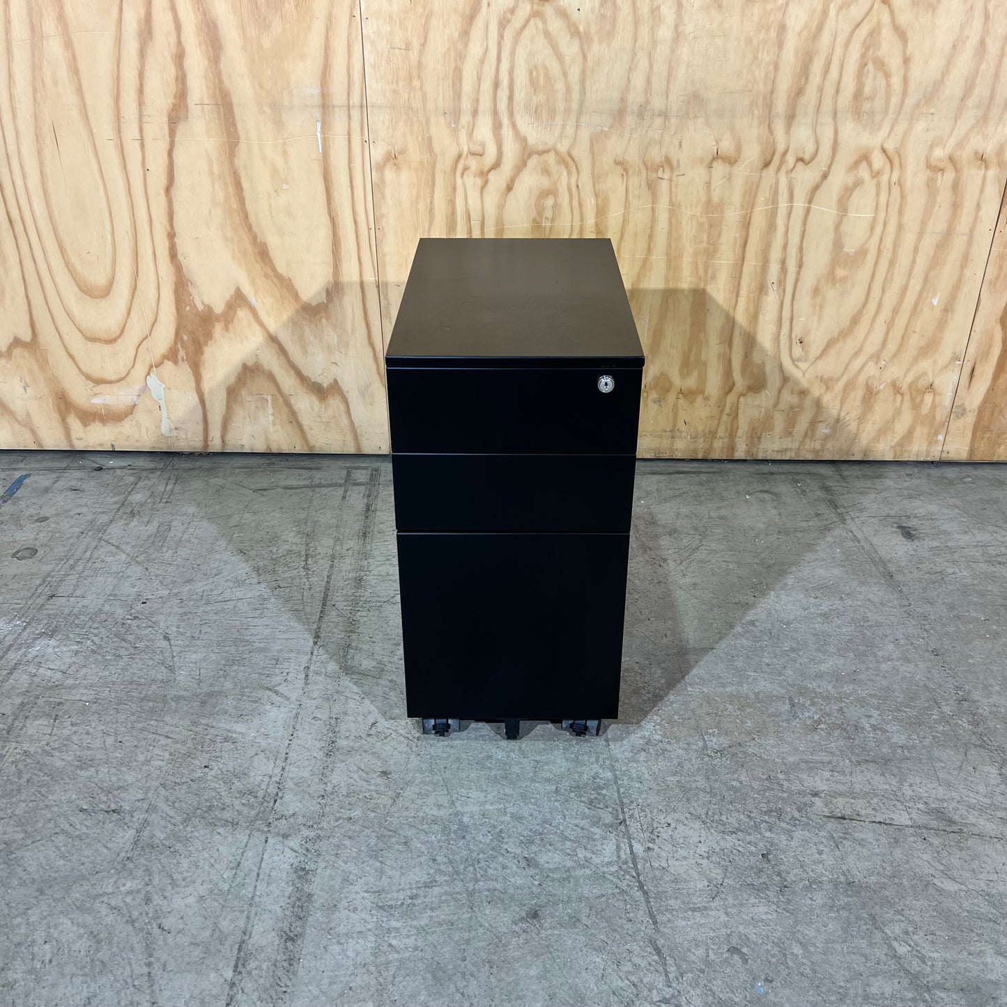 Slim Black Metal 3 Draw Pedestal