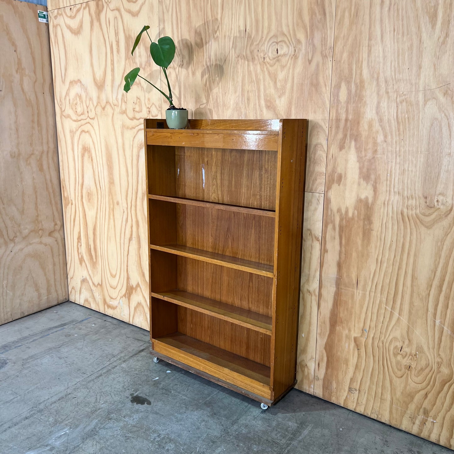Vintage Mid-Century Timber Library Book Shelf