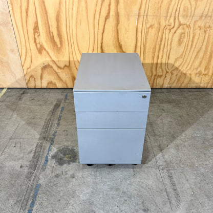 Silver 3-Drawer Pedestal
