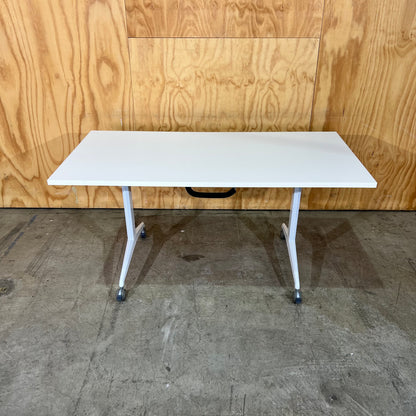 White flip top desk