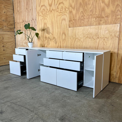 White Modular Office Cupboard (missing handles)