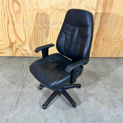 Stateline Leather-Look Executive Chair in Black