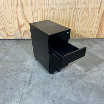 Slim Black Metal 3 Draw Pedestal