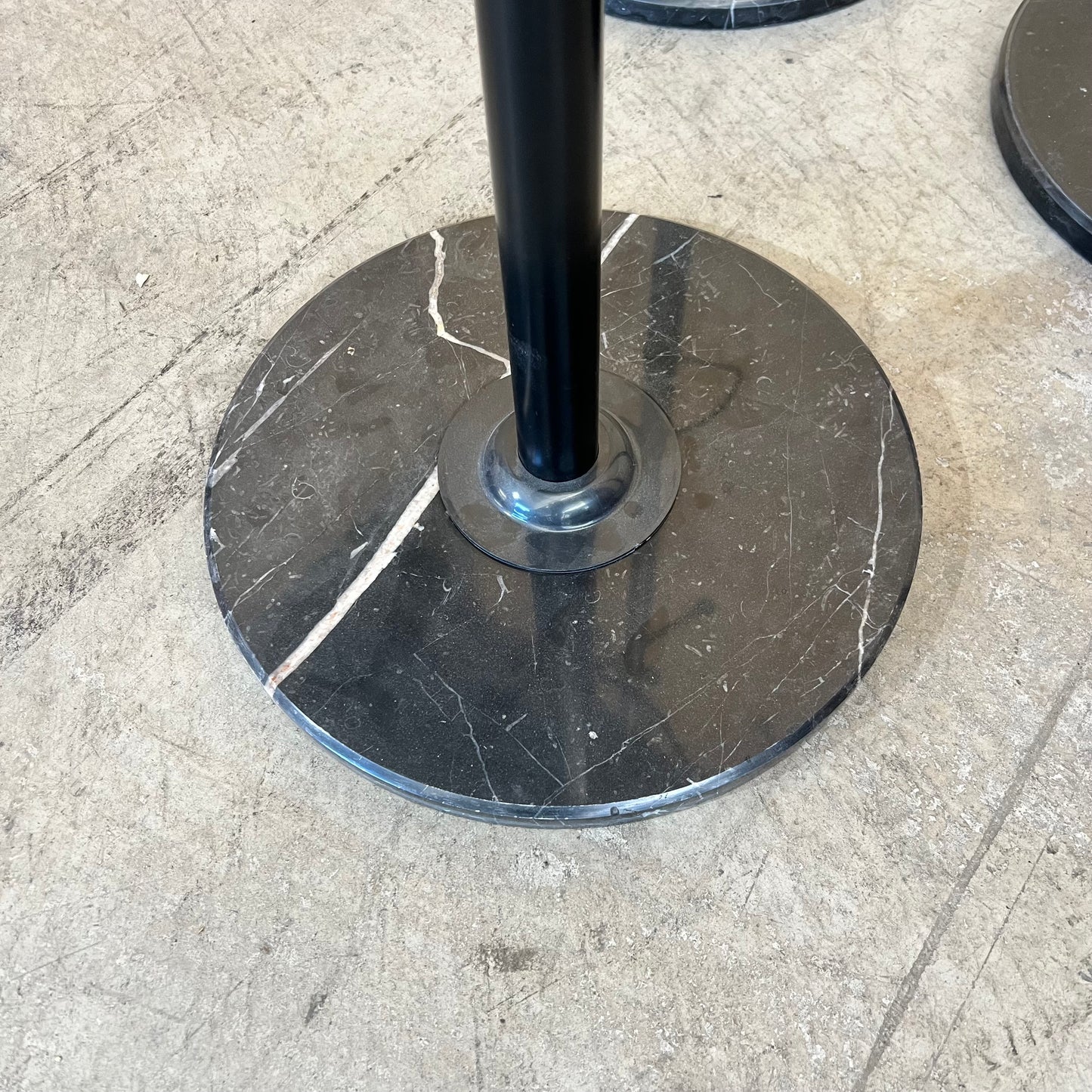 Black Metal Coat Rack with Ball Knobs and Marble Base
