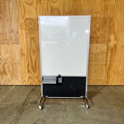 Freestanding Whiteboard and Felt Pin Board on Wheels