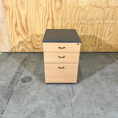Charcoal and tan pedestal