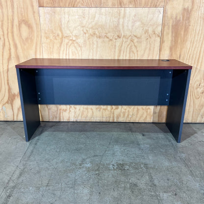 Slimline Straight Desk in Warm Cherry Woodgrain