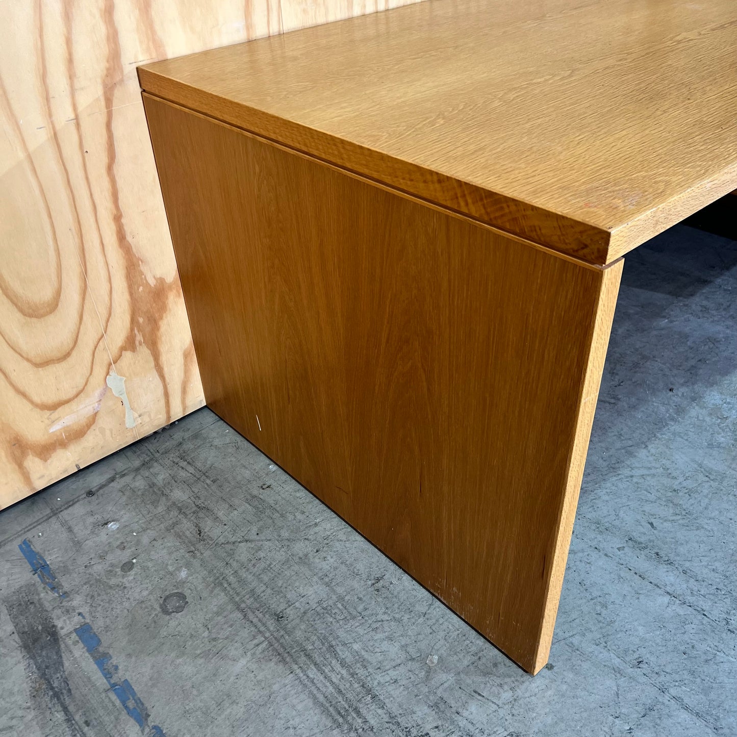 Mid Century Oak Veneer Desk with Drawers