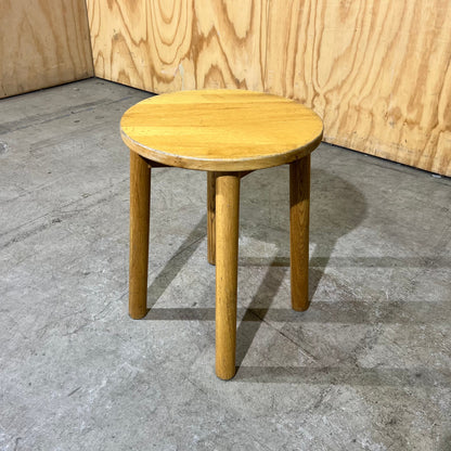 Round Timber Stool with Thick Legs