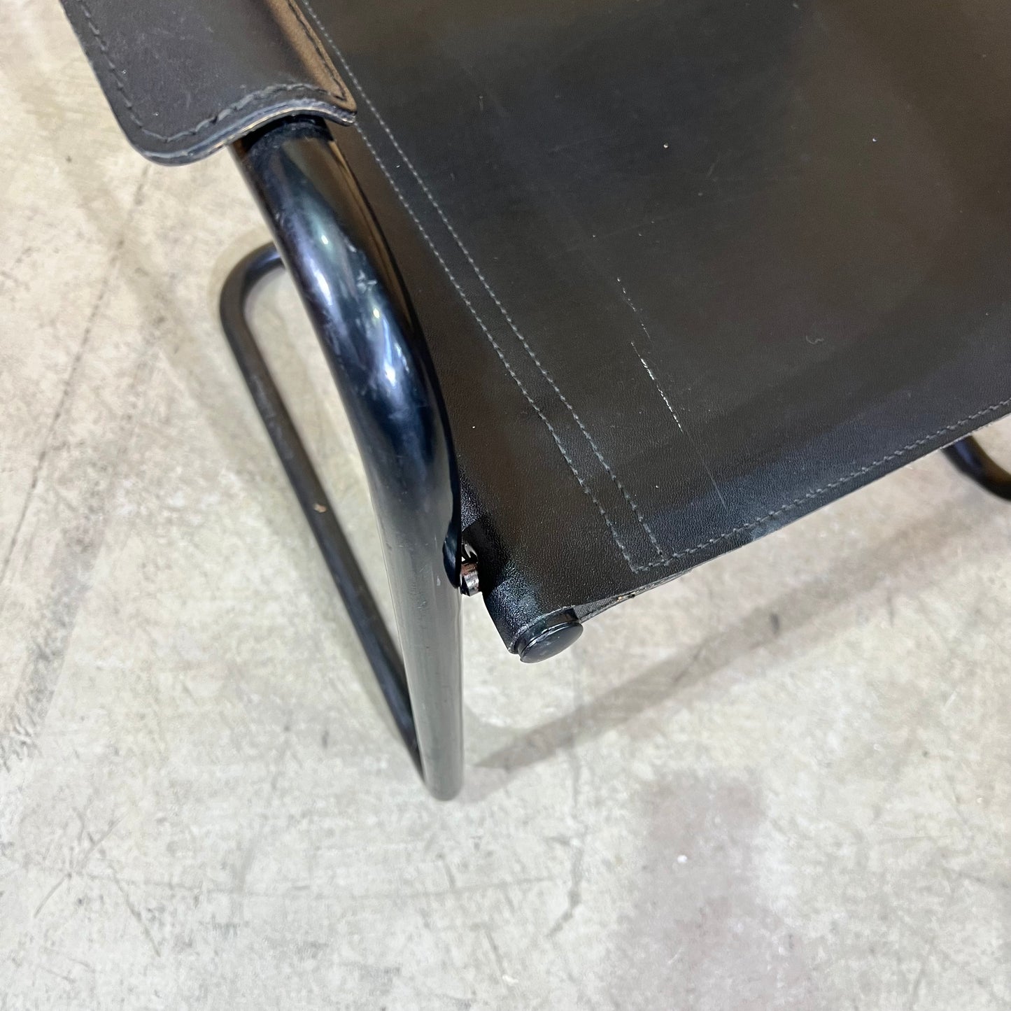 Black Director-Style Saddle Leather Chair