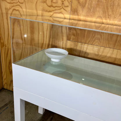 White Display Cabinet with Perspex Case and Two Shelf Options