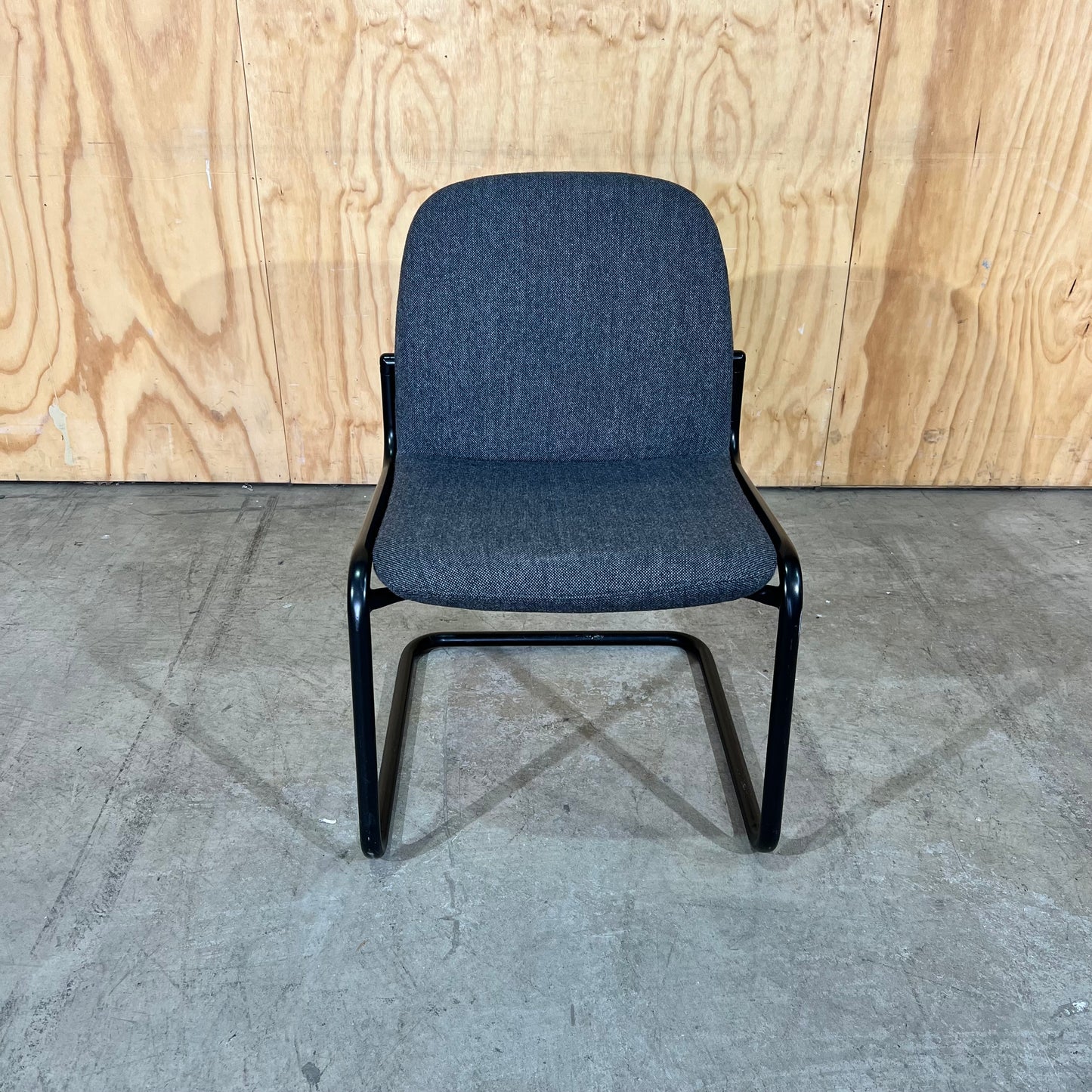 Commercial Upholstered Grey Sled Chair