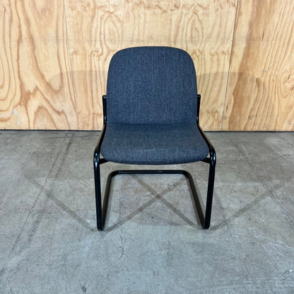 Commercial Upholstered Grey Sled Chair