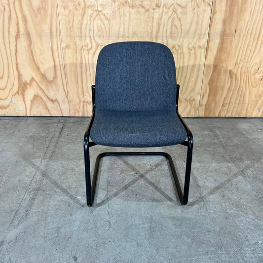Commercial Upholstered Grey Sled Chair