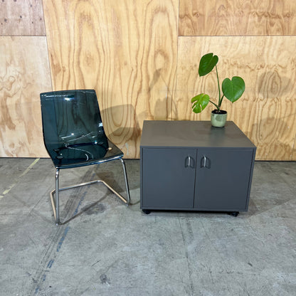 Charcoal 2-Door Storage Cabinet on Wheels