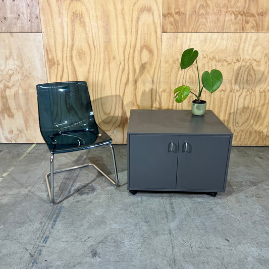 Charcoal 2-Door Storage Cabinet on Wheels