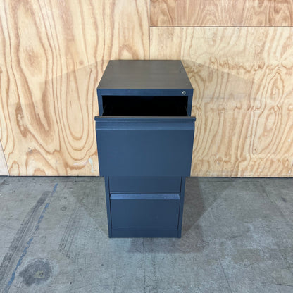 Dark Grey Metal 3 Drawer Filing Cabinet