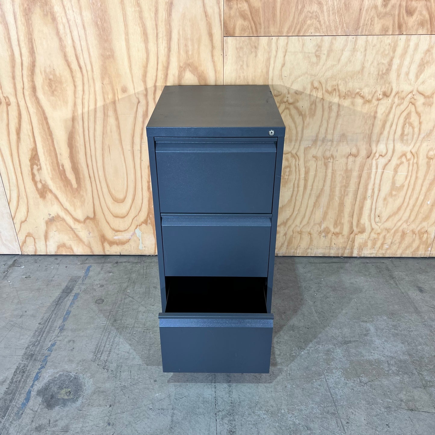 Dark Grey Metal 3 Drawer Filing Cabinet