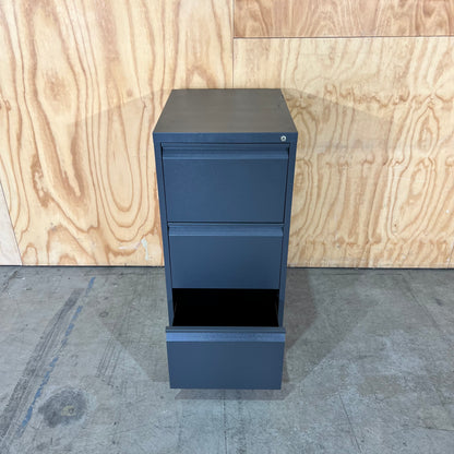 Dark Grey Metal 3 Drawer Filing Cabinet