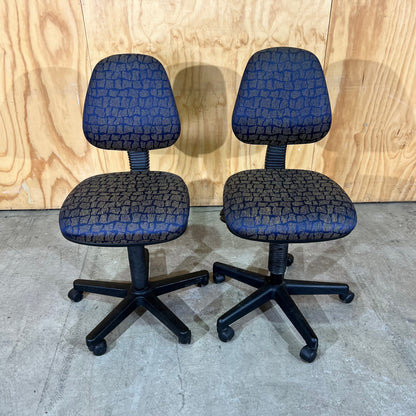 Blue Patterned Task Chair
