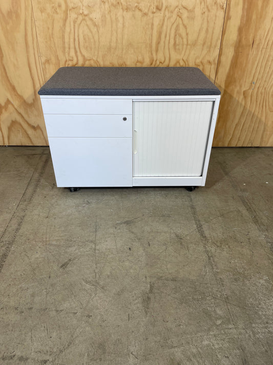 Schiavello Cache Tambour Caddy with Grey Cushioned Top