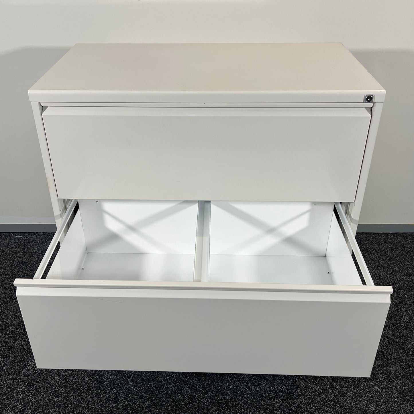 Wide Filing Cabinet 3 Drawers in White