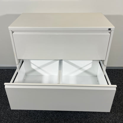Wide Filing Cabinet 3 Drawers in White