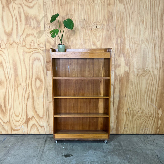 Vintage Mid-Century Timber Library Book Shelf
