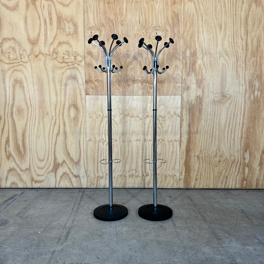 Alba Chromy Coat Rack in Chrome with Black Knobs