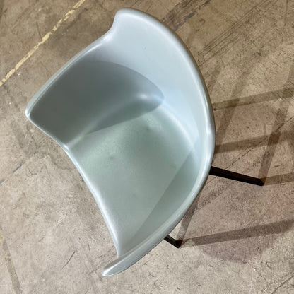 Grey Plastic Tub Chair with Black Legs