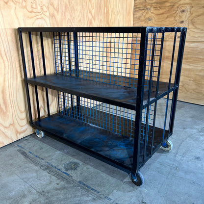 Black Metal Double Sided Trolley