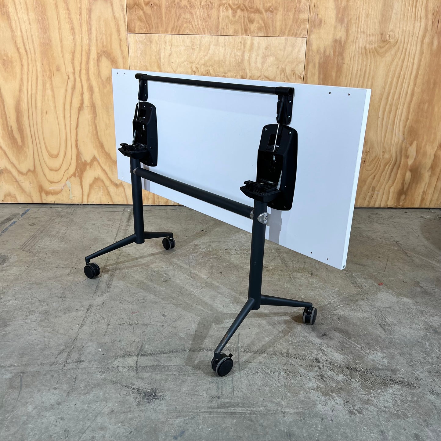White Flip Table on Castors