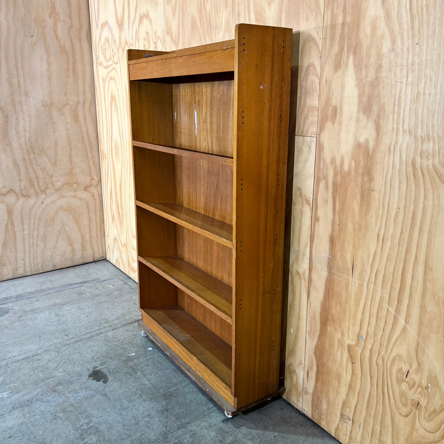 Vintage Mid-Century Timber Library Book Shelf