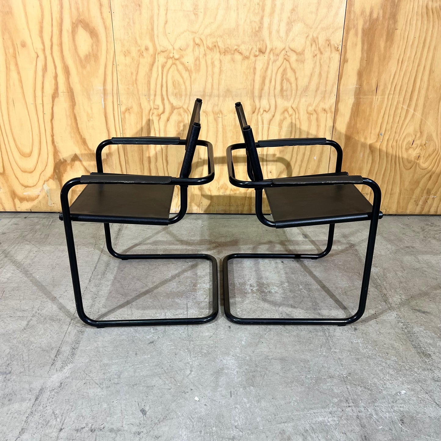 Black Director-Style Saddle Leather Chair