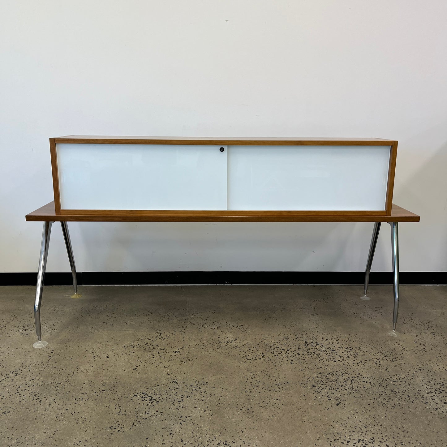 Schiavello Wall-Mounted Hanging Sideboard with Glass Sliding Doors