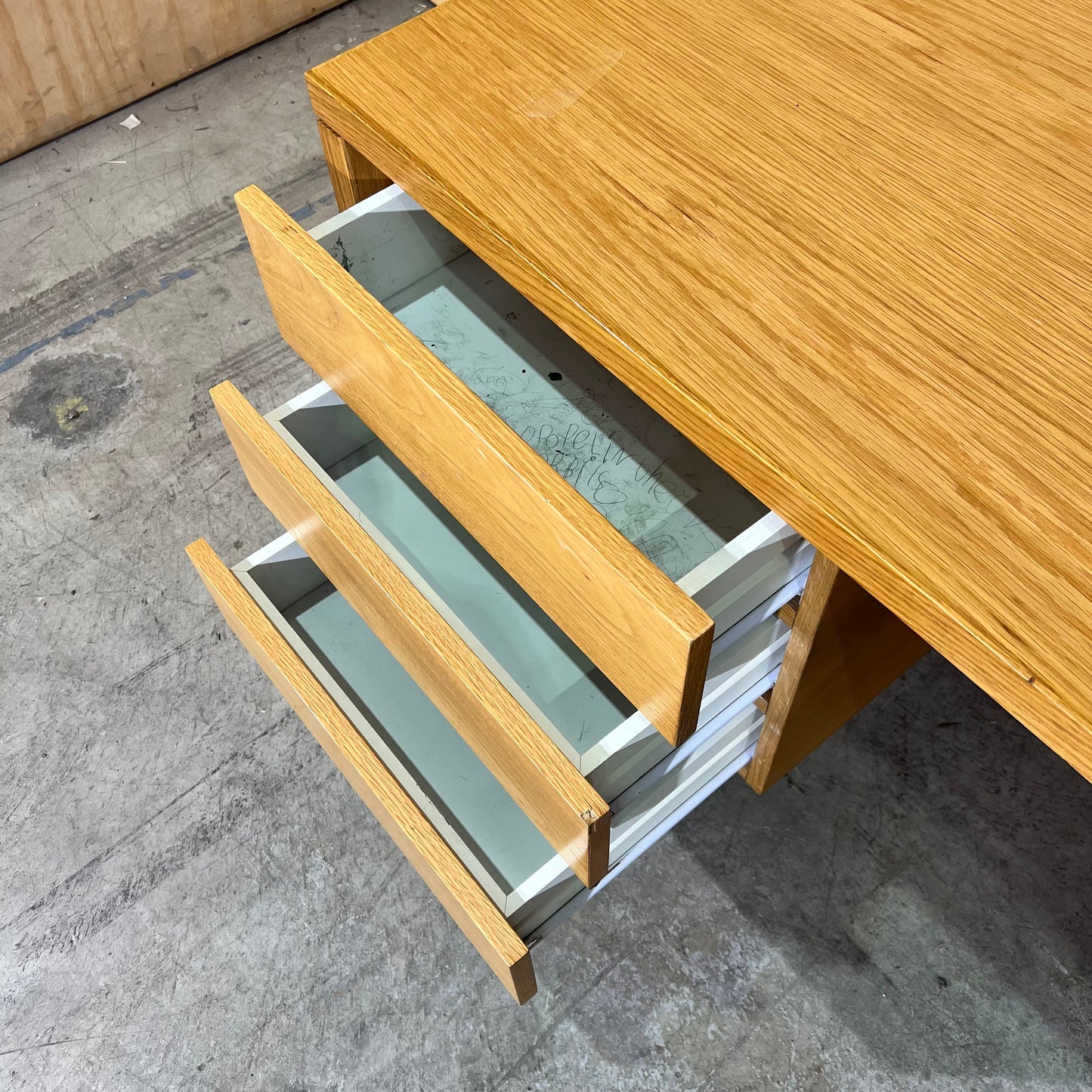 Small Mid Century Timber Desk with Drawers