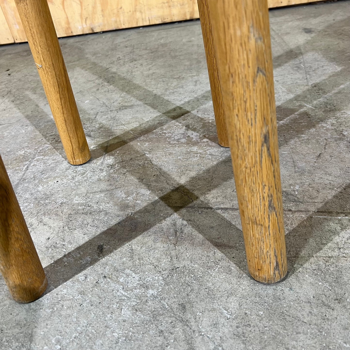 Round Timber Stool with Thick Legs